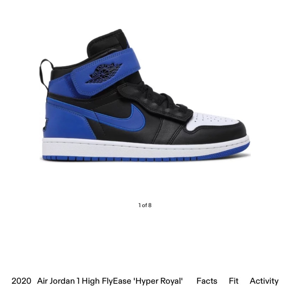 Nike Jordan 1 High FlyEase Black/Hyper Royal-White
